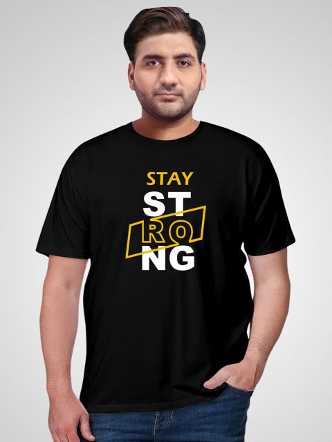 

Pootlu Men Black Typography Printed T-shirt