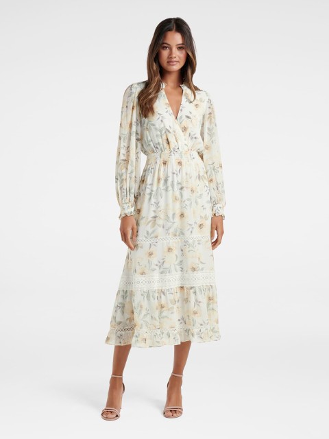 

Forever New White Floral Midi Dress