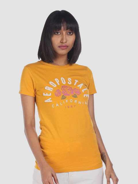 

Aeropostale Women Blue Typography Printed Applique T-shirt
