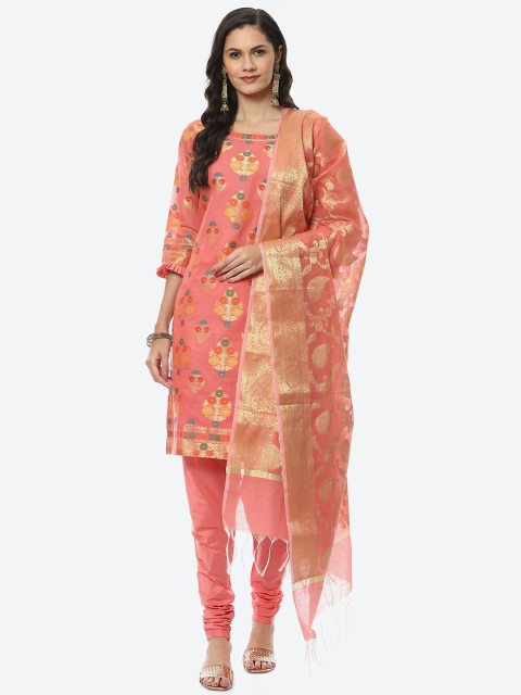 

Biba Pink & Green Woven Design Unstitched Dress Material