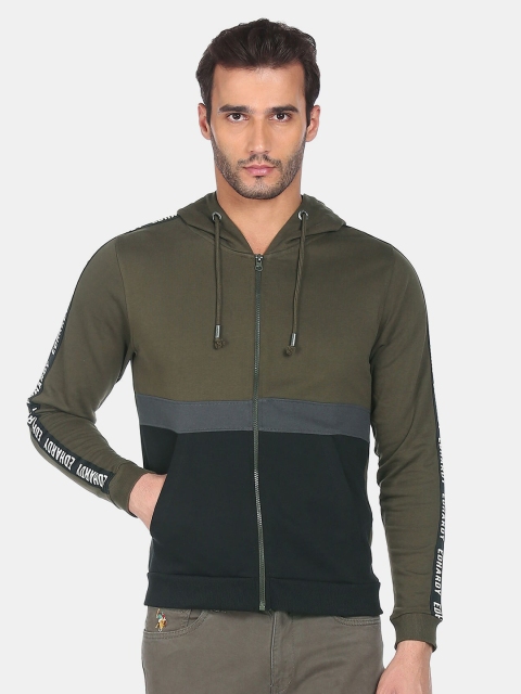 

Ed Hardy Men Green Colourblocked Sweatshirt