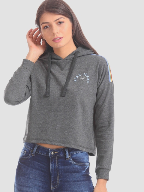 

Aeropostale Women Grey Hooded Sweatshirt