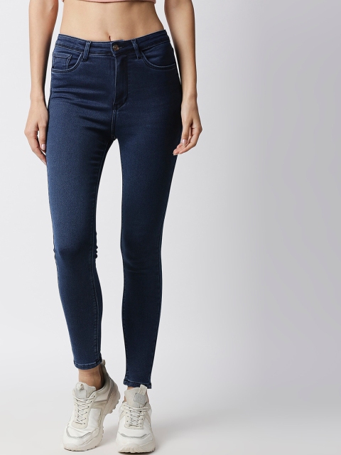 

PURPLE WATER Women Blue Slim Fit High-Rise Slash Knee Stretchable Jeans