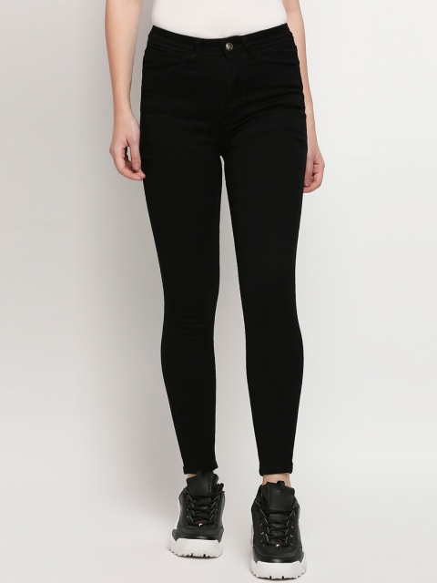 

PURPLE WATER Women Black Slim Fit High-Rise Stretchable Jeans