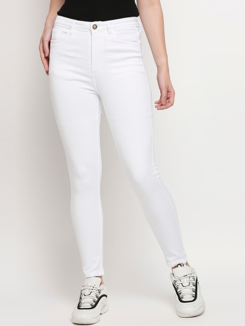 

PURPLE WATER Women White Slim Fit High-Rise Stretchable Jeans