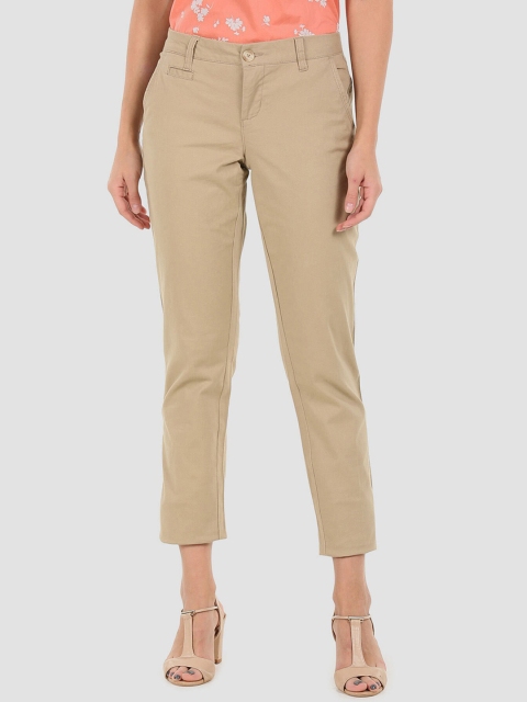 

Aeropostale Women Brown Tapered Fit Crop Trousers