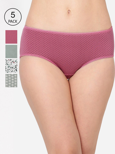 

Juliet Women Pack of 5 Printed Hipster Briefs 060001600016146, Pink