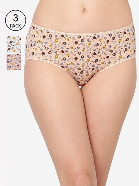 

Juliet Pack of 3 Cotton Hipster Briefs 060002000016047, Multi