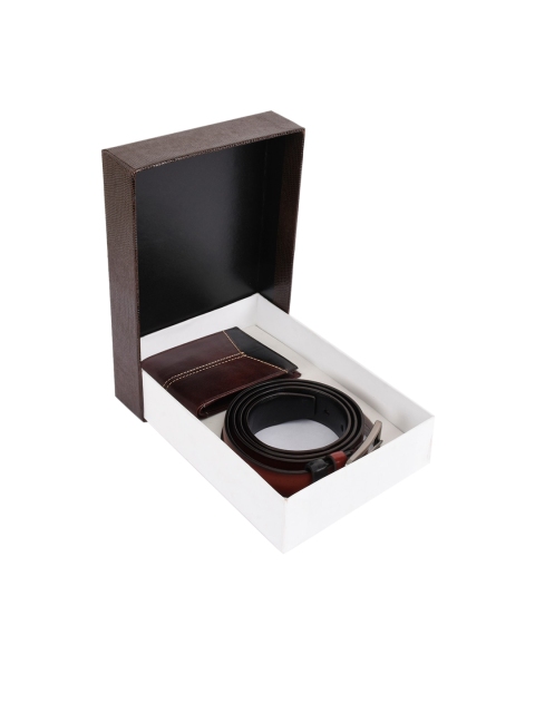 

BuckleUp Men Brown Leather Accessory Gift Set