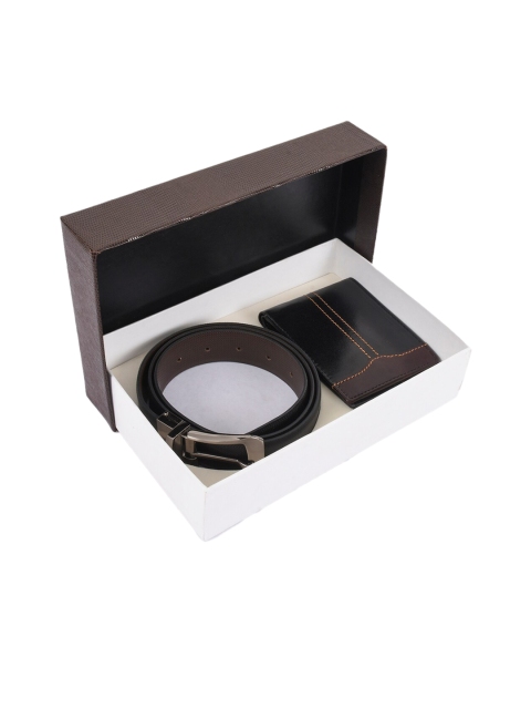 

BuckleUp Men Black & Brown Solid Accessory Gift Set