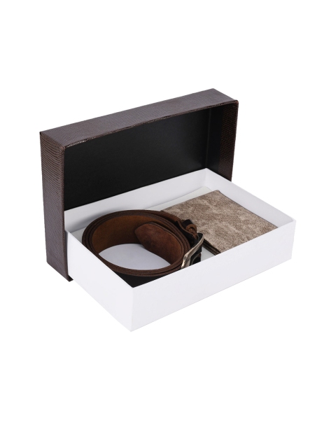 

BuckleUp Men Coffee Brown Solid Accessory Gift Set