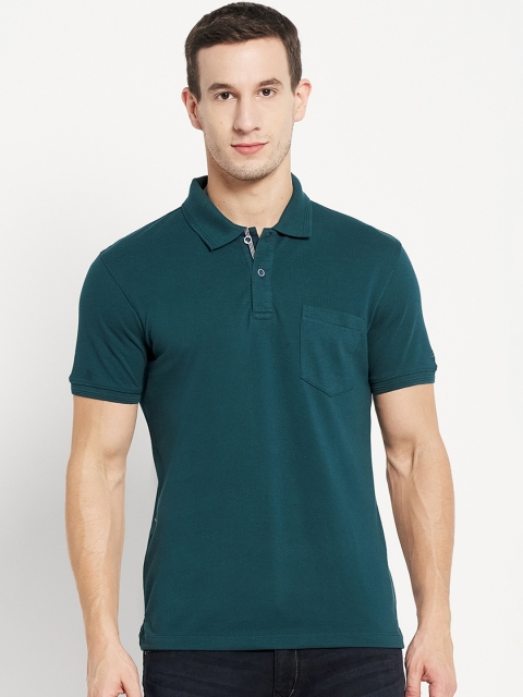 

Octave Men Green Polo Collar T-shirt