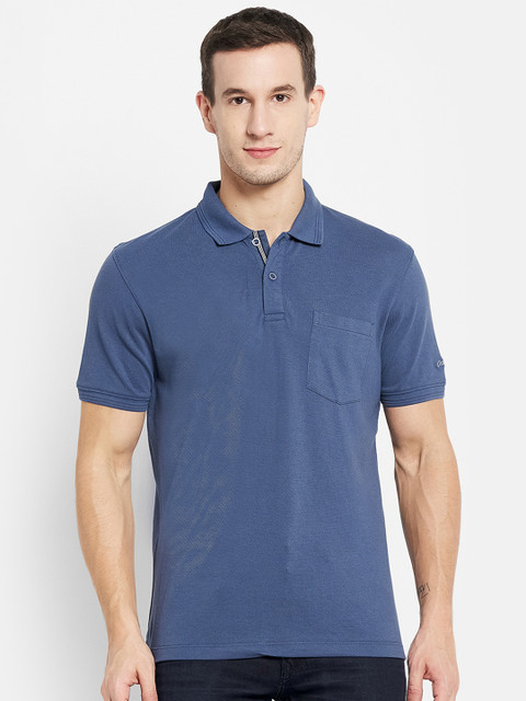 

Octave Men Blue Polo Collar T-shirt
