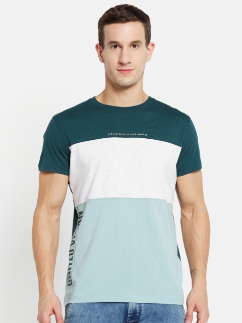 

Octave Men Teal Colourblocked T-shirt