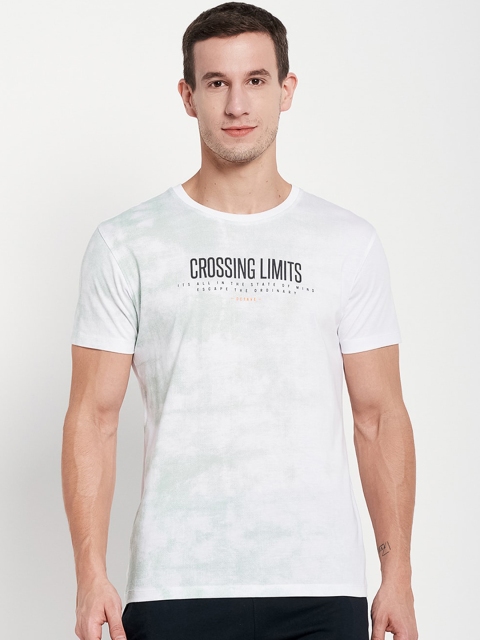 

Octave Men White Typography Printed Raw Edge T-shirt