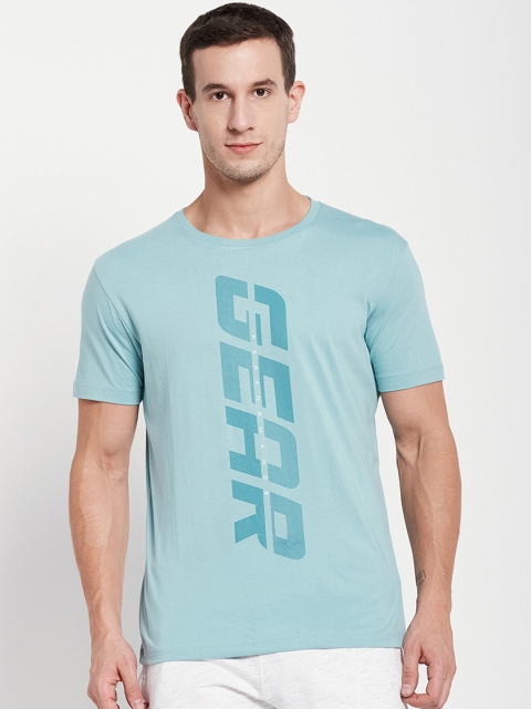 

Octave Men Blue Typography Printed Cotton T-shirt