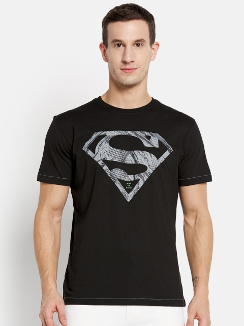 

Octave Men Black Superman Printed Cotton T-shirt