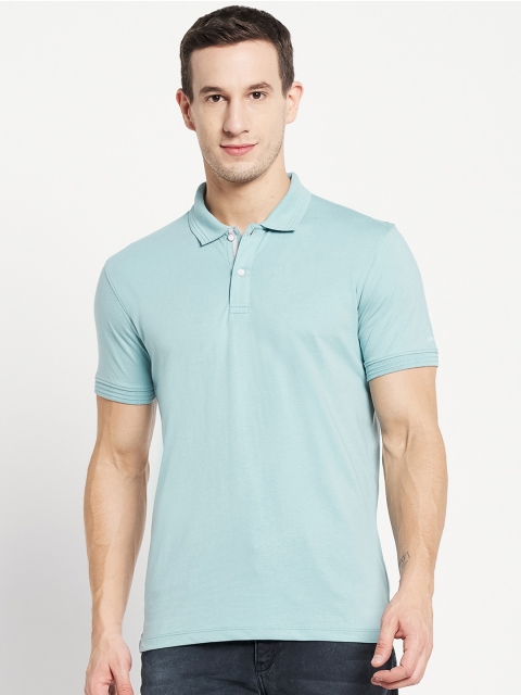 

Octave Men Blue Polo Collar T-shirt