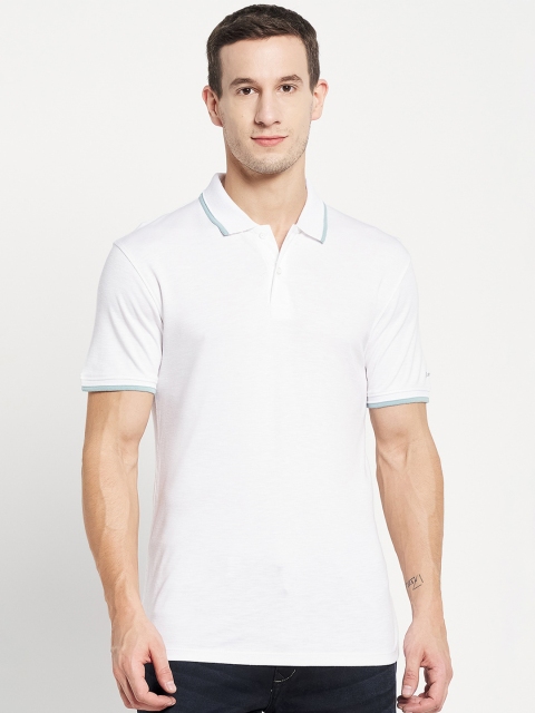 

Octave Men White Polo Collar T-shirt
