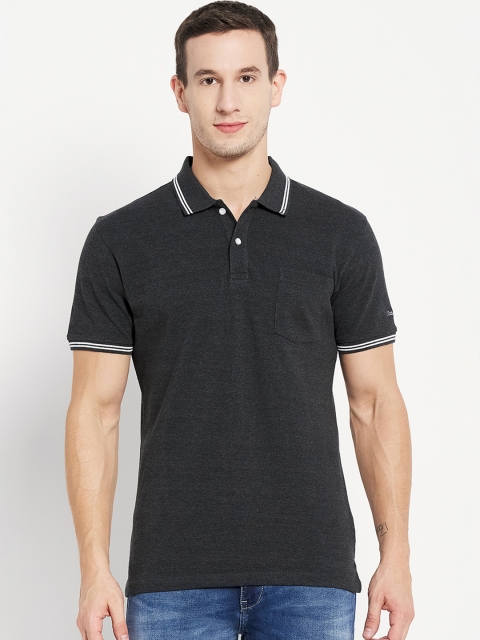 

Octave Men Grey Solid Polo Collar T-shirt