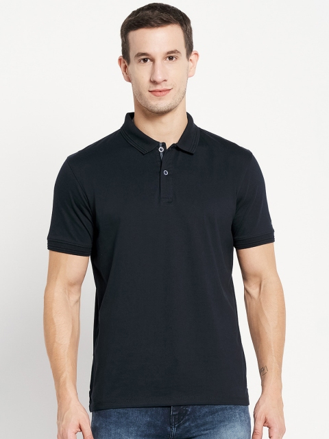 

Octave Men Navy Blue Polo Collar T-shirt