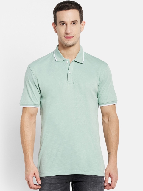 

Octave Men Green Polo Collar T-shirt