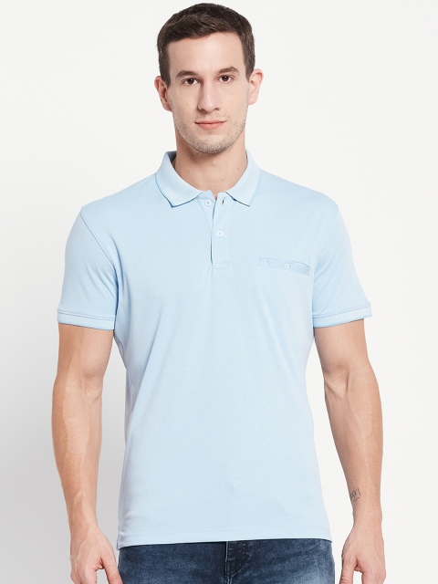 

Octave Men Blue Polo Collar T-shirt
