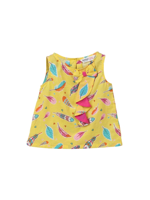 

Beebay Girls Yellow Printed Pure Cotton Top