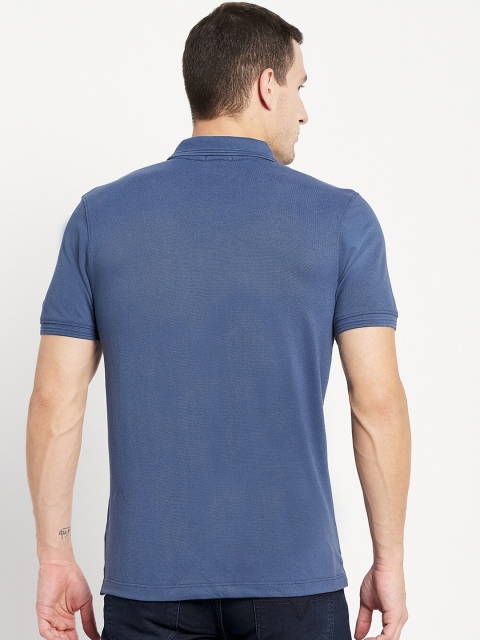 

Octave Men Blue Polo Collar T-shirt