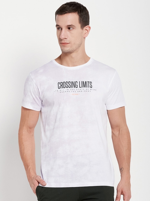 

Octave Men White & Black Typography Printed Cotton T-shirt