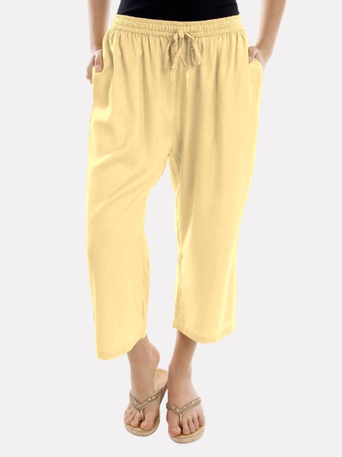 

PATRORNA Women Gold-Toned Relaxed Fit Capris