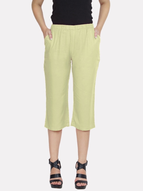 

PATRORNA Women Cream-Coloured Slim Fit Capris