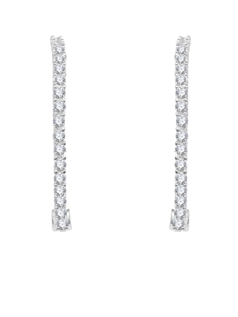 

ZILVER White Circular Half Hoop Earrings