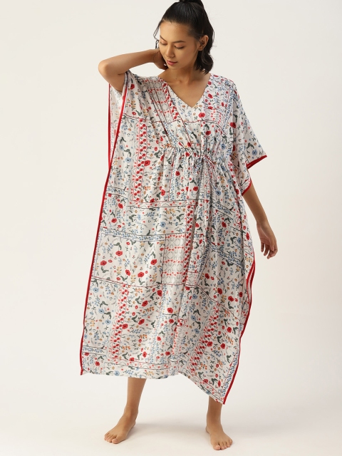 

ETC White Printed Kaftan Nightdress