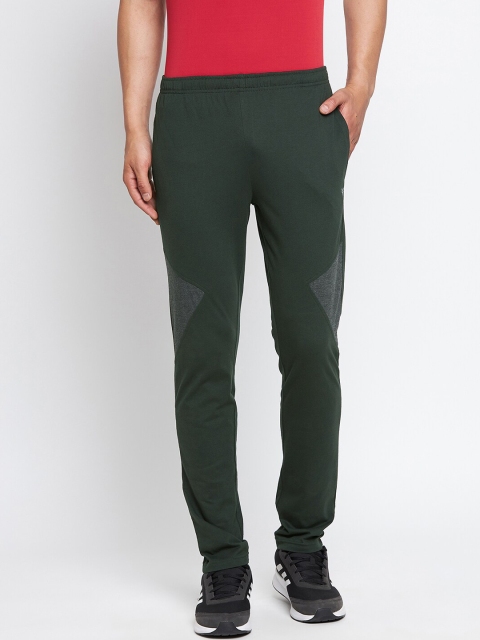

POKER ACTIVE Men Olive-Green Solid Track Pants