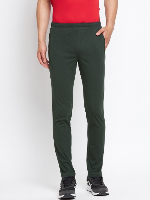 

POKER ACTIVE Men Olive-Green Solid Track Pants
