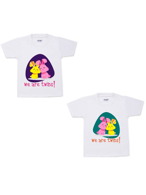 

KNITROOT Kids White 2 Printed Applique T-shirt