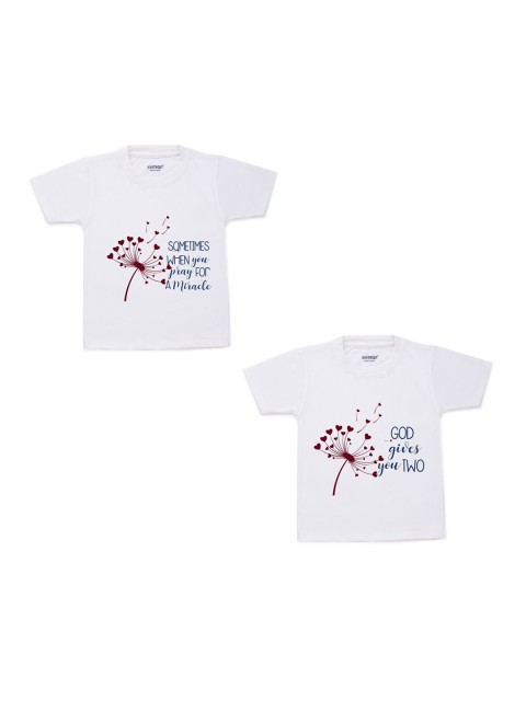 

KNITROOT Kids White 2 Printed T-shirt