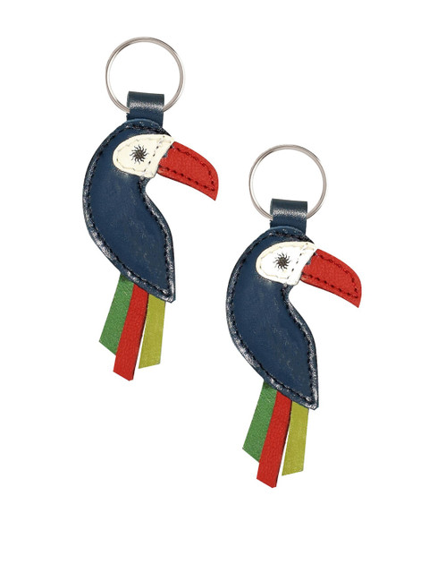 

ABYS Set of 2 Red & Blue Genuine Leather Key chains