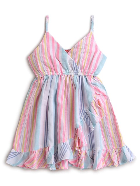

Hopscotch Girls Pink & Blue Striped Dress
