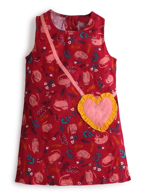 

Hopscotch Magenta A-Line Dress