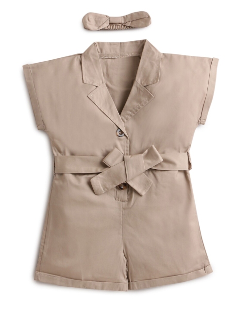 

Hopscotch Girls Khaki Pure Cotton Playsuit