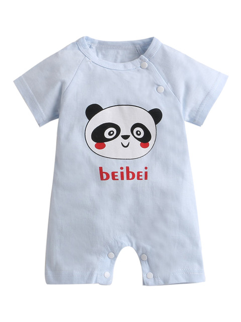 

Hopscotch Kids Blue Printed Bodysuit