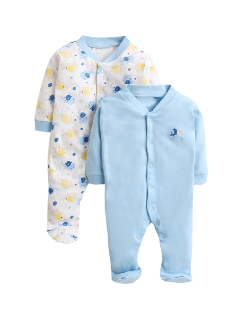 

Hopscotch Infant Boys Pack of 2 Pure Cotton Sleepsuits, Blue