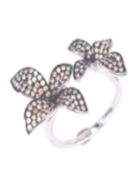 

ZILVER 925 Sterling Silver Silver-Plated White CZ-Studded Finger Ring