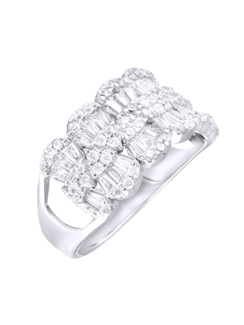 

ZILVER 925 Sterling Silver Silver-Plated White CZ-Studded Finger Ring