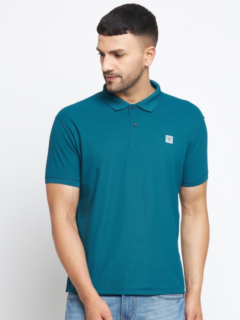 

POKER ACTIVE Men Blue Polo Collar T-shirt