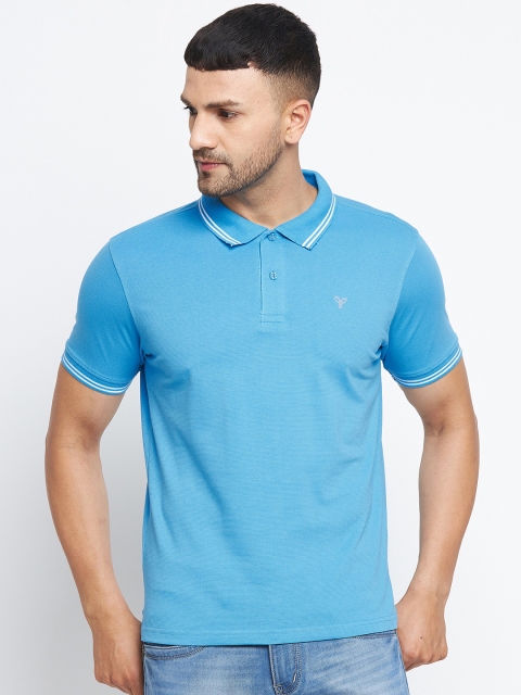 

POKER ACTIVE Men Blue Polo Collar T-shirt