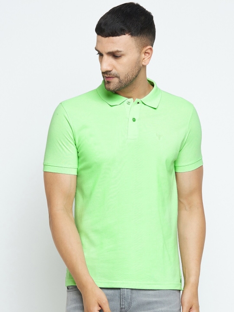 

POKER ACTIVE Men Green Polo Collar T-shirt