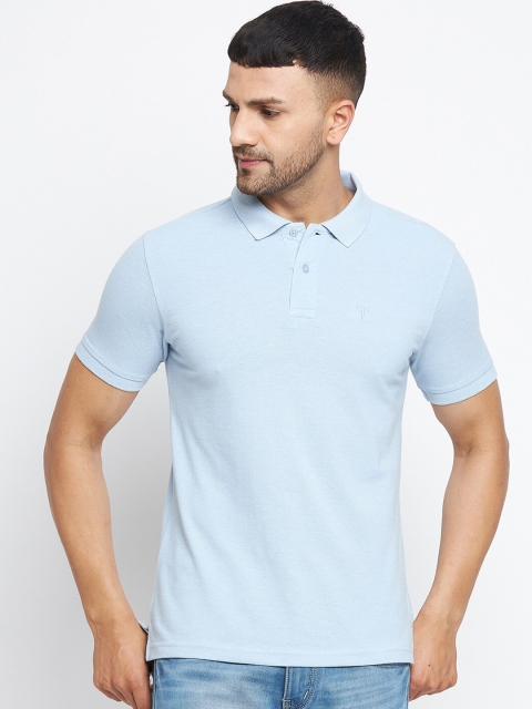 

POKER ACTIVE Men Blue Polo Collar T-shirt